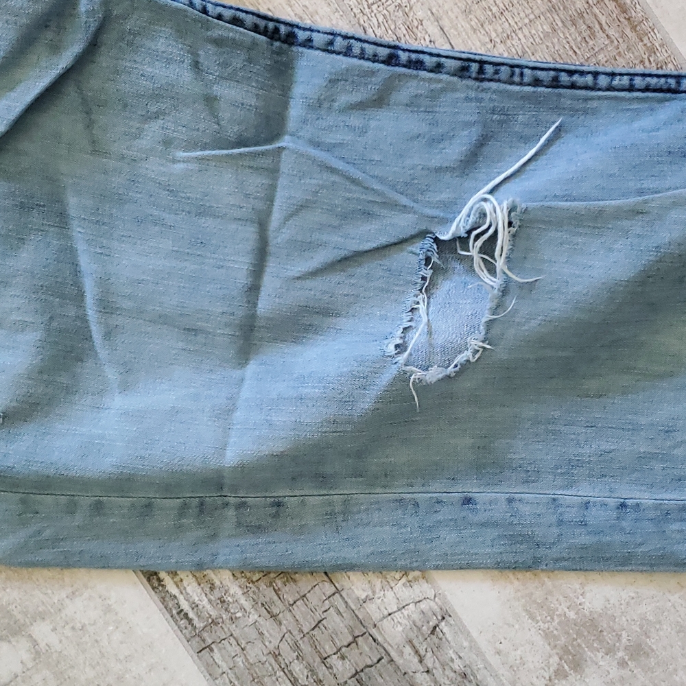 Aerie Size XS Distressed Medium Wash Jean Pants 100% Cotton - Picture 3 of 11